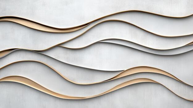 Abstract background of wavy lines on a white wall photo