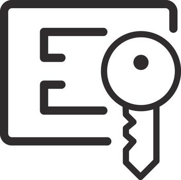 key icon with a key and a lock, Login and password icon vector