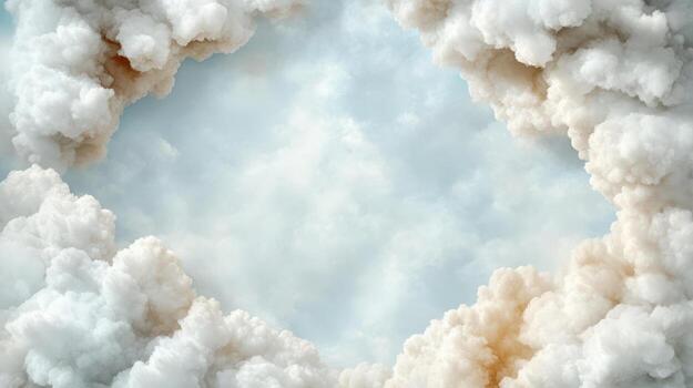 Clouds in the sky with a hole in the middle photo