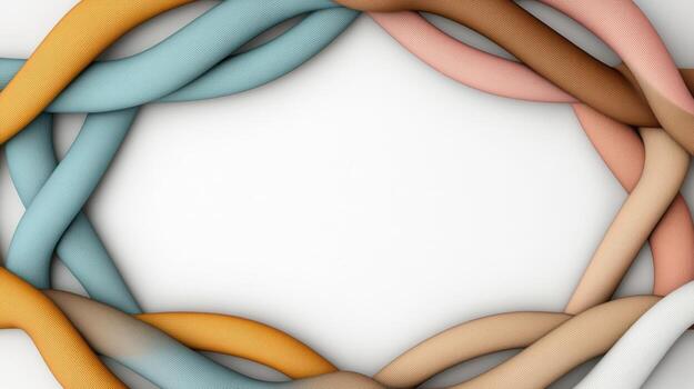 A group of colorful twisted ropes arranged in a circle photo