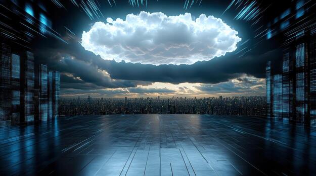 Cloud computing and data center concept photo