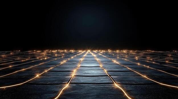 Abstract background with glowing lines on black background photo