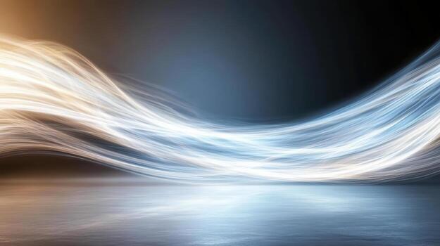 Abstract light waves on a dark background photo