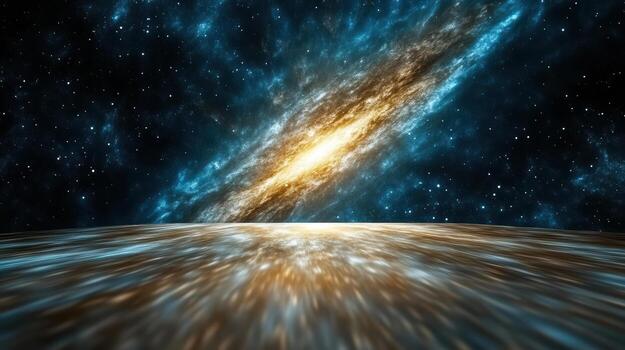 A galaxy with a bright light shining in the sky photo