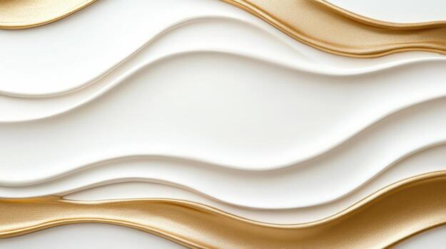 Gold and white waves on a white background photo