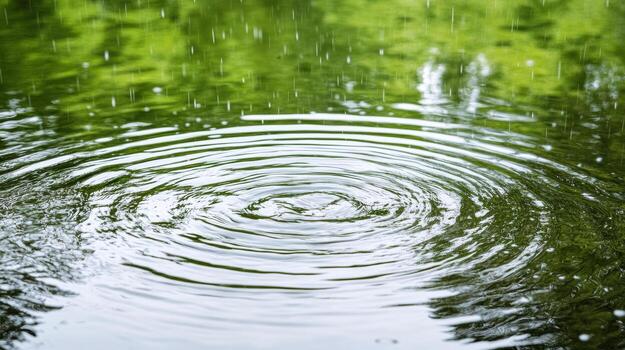 Raindrop on water photo