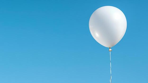 A white balloon floating in the air photo