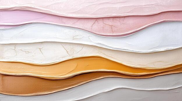 A painting of a wave of different colors photo