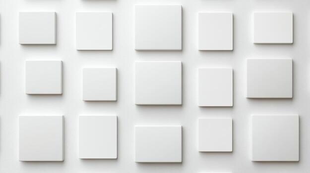 White wall with many white squares on it photo