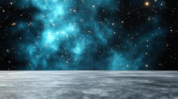 Moon with stars and nebula in the background photo