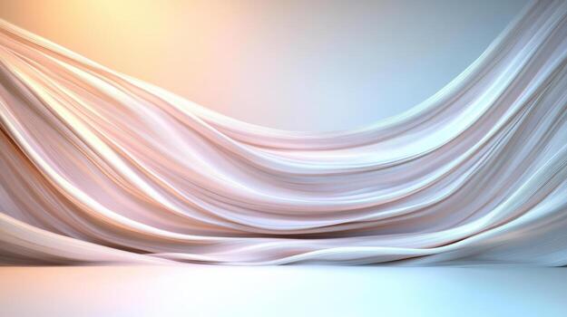 3d rendering of a white background with a flowing fabric photo