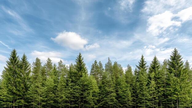 A forest with trees and sky background photo