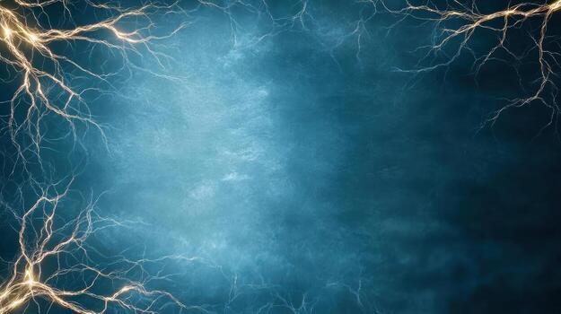 Lightning bolt on dark blue background photo