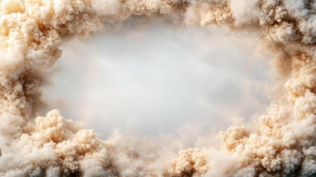 A circular cloud of dust is seen in the sky photo