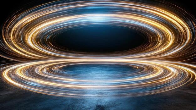 Abstract light trails in a circular shape photo