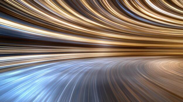 Abstract motion blur background with a blue and gold light photo
