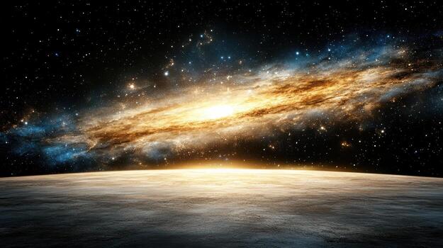 The milky way and the earth from space photo