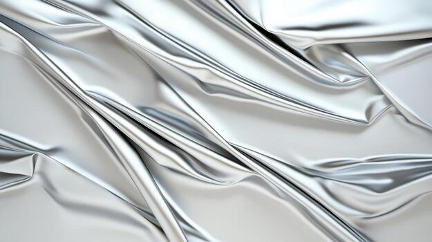 Silk fabric background, silver, 3d rendering photo
