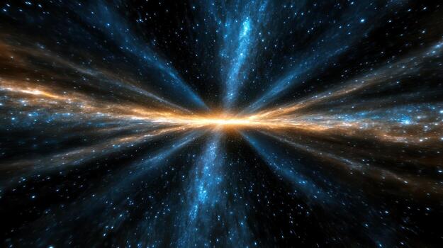 A starburst in space with a bright light photo