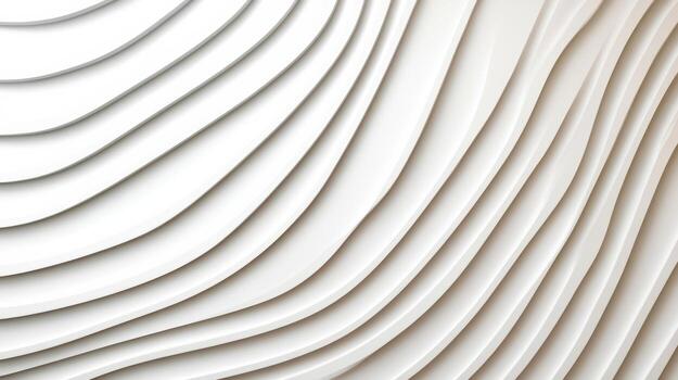 White 3d abstract background with wavy lines photo