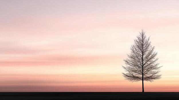 A lone tree stands in front of a sunset sky photo