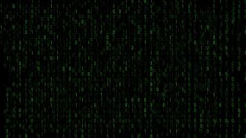 brilhando verde binário dados corrente fundo video