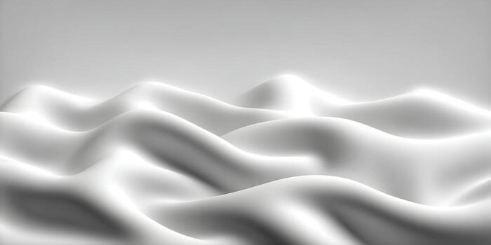 A smooth flowing abstract white and gray background with elegant wavy forms and gentle shadows creating a serene design photo
