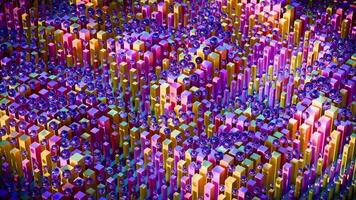 astratto movimento onda con galleggiante scatola e sfera, dinamico 3d visivo mostrando ritmo, profondità, e liscio movimento, Perfetto per futuristico disegno, il branding immagini, e creativo promozioni. video