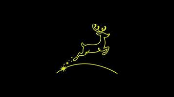 en kontinuerlig linje former en ren silhuett den där kör och språng tvärs över en böjd starry natt linje video