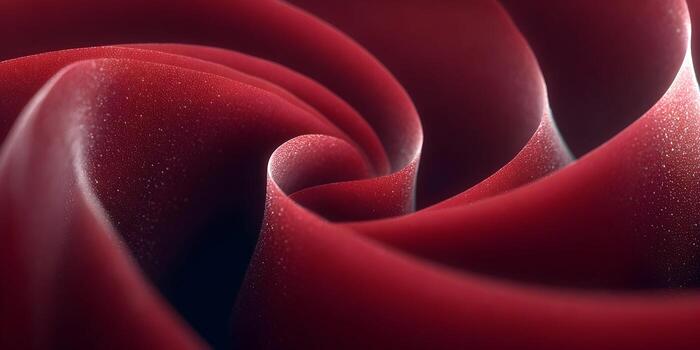 A luxurious deep red abstract background features elegant curving folds with sparkling textured details photo