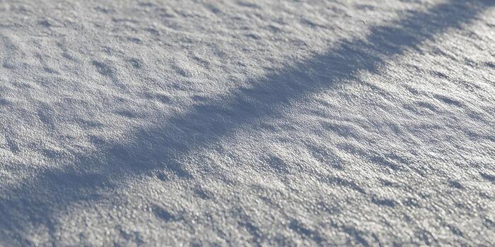 A close up view of fresh snow with soft shadows creating a beautiful winter texture photo