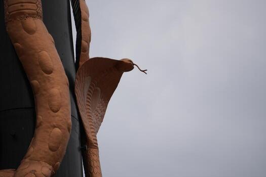 A snake on a pole photo