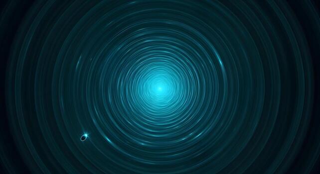 Mesmerizing abstract blue light tunnel with radiating concentric circles, creating a deep visual effect symbolizing digital pathways, future tech, and energetic flow photo