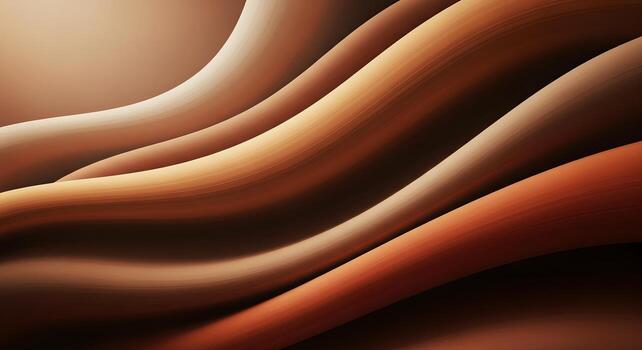 Abstract background with flowing wavy lines in warm brown and orange tones, creating a tranquil and modern graphic design with elegant, soft gradients photo