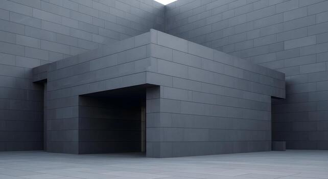 Geometric Architectural Structure Featuring Stark Shadows and Modern Design with Monochromatic Palette photo