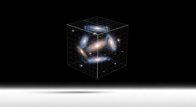 Galaxies in a Cube A Conceptual Visualization of the Universe's Structure and Organization photo