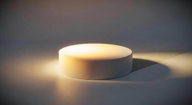 Clean white circular pedestal with a soft, inviting glow on a subtle gradient background, designed for elegant product presentation and visual impact photo