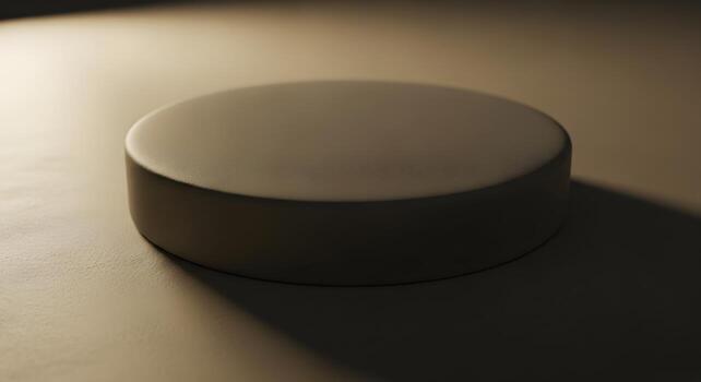 Minimalist 3D Render of a Cylinder-Shaped Podium for Product Display and Presentation photo