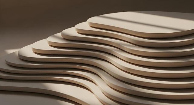 Abstract Wavy Podium Display Minimalist Design for Product Presentation and Showcase photo