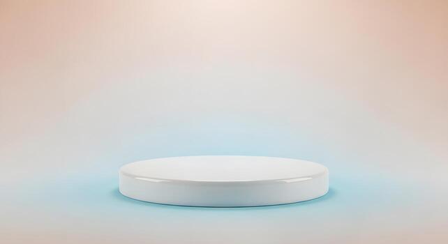 Minimalist White Podium on Soft Gradient Background for Product Display and Design Showcase photo