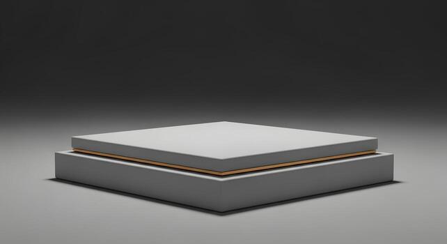Clean geometric presentation stage in a simple studio setting, ideal for showcasing new products or abstract concepts with a modern touch and subtle elegance photo