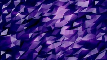 Dark purple polygon background with faceted shapes and luminous highlights, creating a futuristic abstract design video