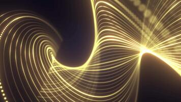 abstrakt gyllene lysande böjd rader formning en strömmande Vinka mönster video