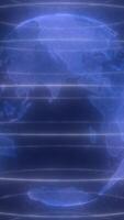 Digital visualization of Earth with glowing network lines symbolizing global connectivity and data exchange video