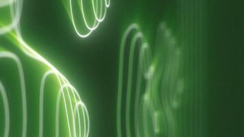 Abstract green glowing contour lines forming wave-like patterns video