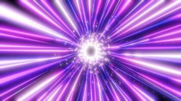 Radiant purple and pink light burst expanding from a luminous core, creating a glowing cosmic explosion, isolated on white background video