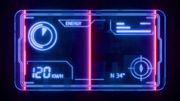 hud telaio nel buio sfondo ciclo continuo animato movimento grafico video