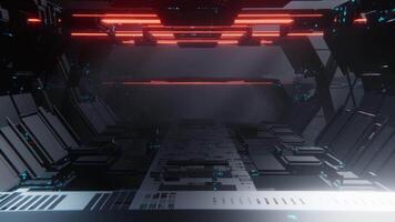 neon sci-fi korridor av de framtida slinga animerad video