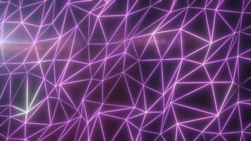lysande rosa neon geometrisk maska mönster med lysande nätverk rader och mjuk ljus reflektioner, isolerat på vit bakgrund video