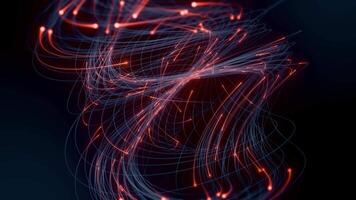 Wireframe Network with Glowing Light Particles Loop Animated video